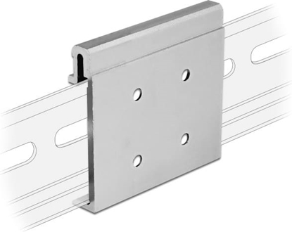 Picture of Delock Aluminium Mounting Clip for DIN Rail (4 mounting holes)