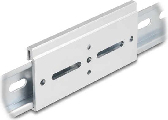 Picture of Delock Aluminium Mounting Clip for DIN Rail 100.0 x 47.8 mm silver