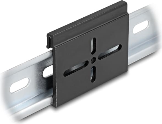 Picture of Delock Aluminium Mounting Clip for DIN Rail 60.0 x 47.8 mm black