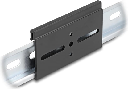 Picture of Delock Aluminium Mounting Clip for DIN Rail 80.0 x 47.8 mm black