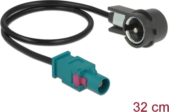 Picture of Delock Antenna cabel FAKRA Z plug > ISO plug RG-174 30 cm black