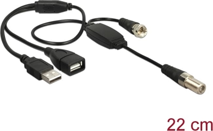 Picture of Delock Antenna Cable F Jack > F Plug with phantom power 5 V via USB 22 cm