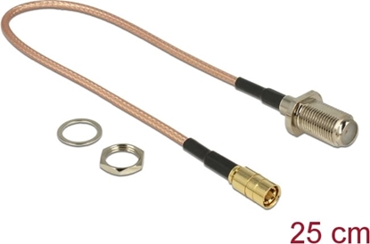 Picture of Delock Antenna cable F jack bulkhead > SMB plug RG-316 25 cm