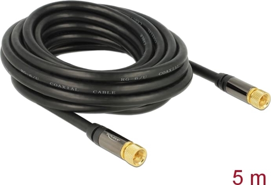 Picture of Delock Antenna cable F Plug > F Plug RG-6/U 5 m black