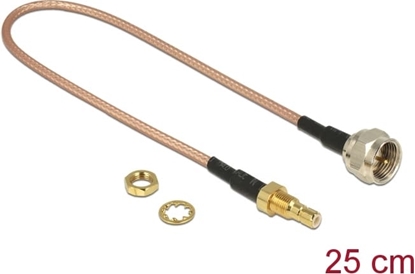 Picture of Delock Antenna cable F plug > SMB jack Bulkhead RG-316 25 cm