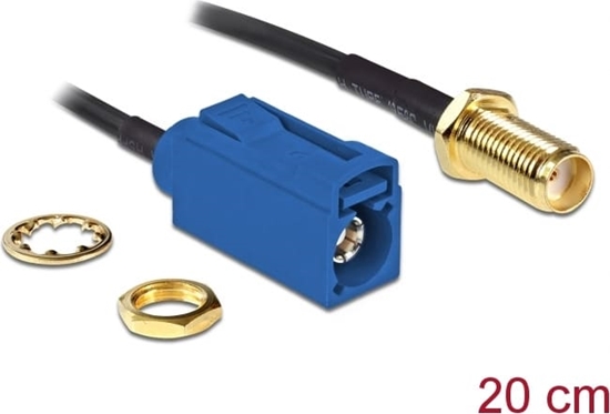 Picture of Delock Antenna Cable FAKRA C jack > SMA jack bulkhead RG-174 20 cm