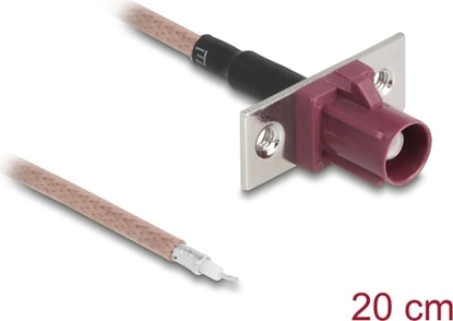 Picture of Delock Antenna Cable FAKRA D jack to open wires RG-316 20 cm 2 prepunched holes