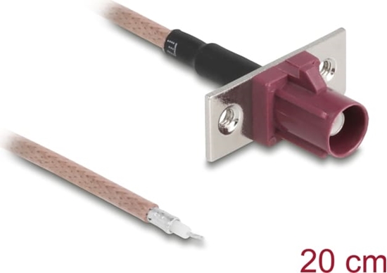 Picture of Delock Antenna Cable FAKRA D jack to open wires RG-316 20 cm 2 prepunched holes