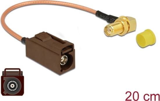 Picture of Delock Antenna Cable FAKRA F jack > SMA 90° jack bulkhead RG-316 20 cm