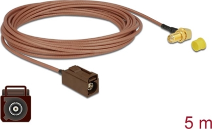 Picture of Delock Antenna Cable FAKRA F jack > SMA 90° jack bulkhead RG-316 5 m