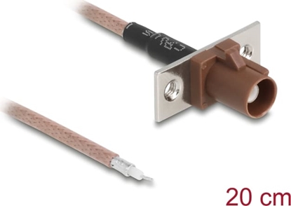 Picture of Delock Antenna Cable FAKRA F jack to open wires RG-316 20 cm 2 prepunched holes