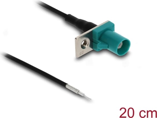 Picture of Delock Antenna Cable FAKRA Z plug to open wires 1.13 - 20 cm 1 prepunched hole