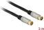 Picture of Delock Antenna Cable IEC Plug > IEC Jack RG-6/U quad shield 3 m black Premium