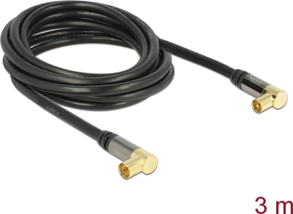 Picture of Delock Antenna Cable IEC Plug Angled > IEC Jack Angled RG-6/U 3 m black
