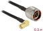 Изображение Delock Antenna cable N Plug > RP-SMA Plug 90° CFD200 0.3 m low loss