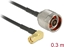 Picture of Delock Antenna cable N Plug > RP-SMA Plug 90° RG-174 0.3 m