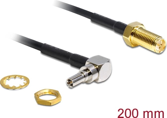 Picture of Delock Antenna Cable RP-SMA jack bulkhead to CRC-9 plug 90° 200 mm