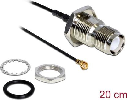 Picture of Delock Antenna Cable RP-TNC jack bulkhead to I-PEX Inc., MHF® I plug 1.37 20 cm splash proof
