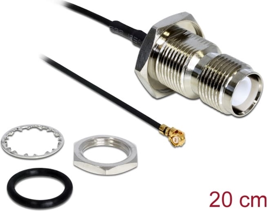 Picture of Delock Antenna Cable RP-TNC jack bulkhead to I-PEX Inc., MHF® I plug 1.37 20 cm splash proof