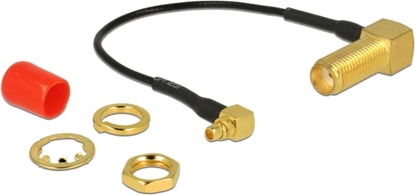 Picture of Delock Antenna Cable SMA 90° jack bulkhead > MMCX 90° plug 10 cm 1.37 thread length 13 mm