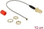 Изображение Delock Antenna Cable SMA jack bulkhead ferrite core to I-PEX Inc., MHF® I plug 1.13 10 cm thread length 10 mm