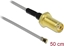 Изображение Delock Antenna Cable SMA jack bulkhead to I-PEX Inc., MHF® 4 plug 0.81 50 cm thread length 10 mm