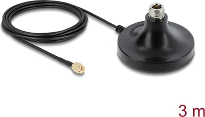 Picture of Delock Antenna Magnetic Base 1 x N jack to 1 x RP-SMA plug ULA100 3 m outdoor black