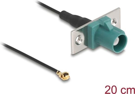 Picture of Delock Antennenkabel FAKRA E Stecker zu MHF® I Stecker 1,13 - 20 cm 2 vorgestanzte Löcher