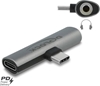 Picture of Delock Audio Adapter USB Type-C™ to Stereo Jack female and USB Type-C™ PD grey