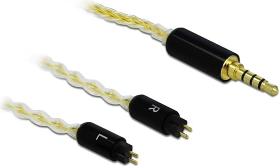 Picture of Delock Audio Cable 3.5 mm 4 pin stereo jack male to 2 x 2 pin male 1.25 m