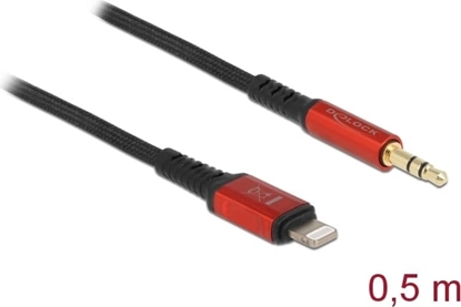 Picture of Delock Audio Cable 8 pin Lightning™ male to Stereo jack male 3.5 mm 3 pin 0.5 m