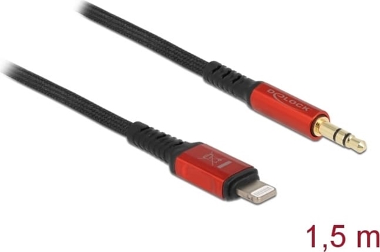 Picture of Delock Audio Cable 8 pin Lightning™ male to Stereo jack male 3.5 mm 3 pin 1.5 m