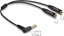 Изображение Delock Audio Splitter stereo jack male 3.5 mm to 2 x stereo jack female 3.5 mm 4 pin angled