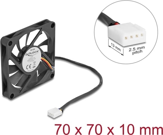 Picture of Delock Axial Fan 12 V DC, 70 x 70 x 10 mm black