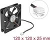 Picture of Delock Axial Fan 24 V DC, 120 x 120 x 25 mm black