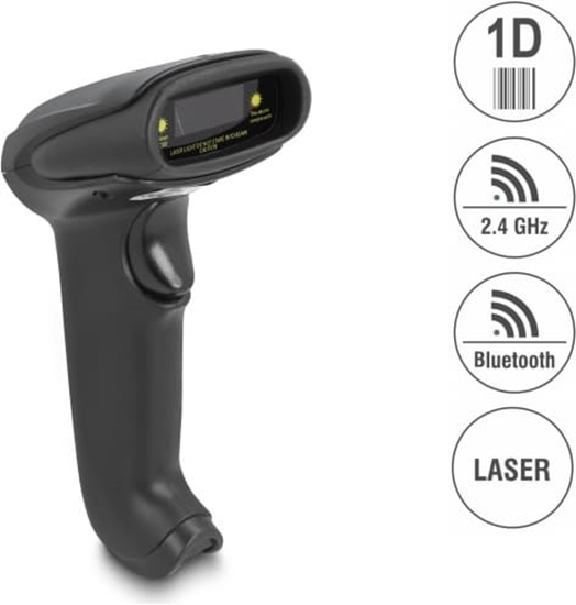 Picture of Delock Barcode Scanner 1D Laser for 2.4 GHz, Bluetooth or USB