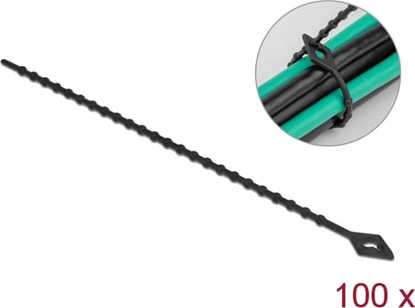 Picture of Delock Beaded Cable Tie reusable L 200 x W 2.4 mm black 100 pieces