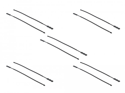 Attēls no Delock Beaded Cable Tie reusable L 210 x W 4.5 mm black 10 pieces