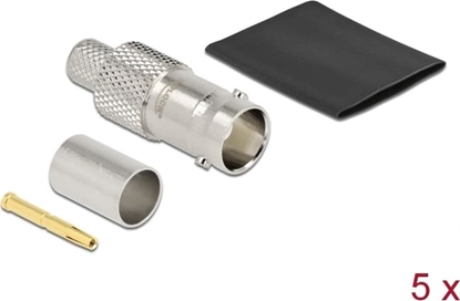 Picture of Delock BNC jack for crimping RG-6 with matching shrink tube
