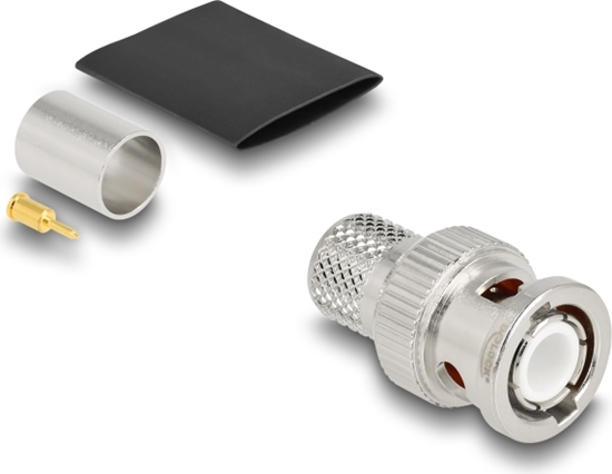 Picture of Delock BNC plug for crimping LMR 400 with matching shrink tube
