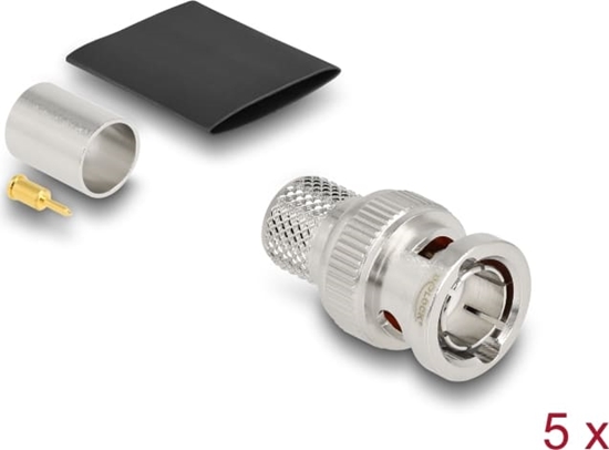 Picture of Delock BNC plug for crimping RG-11 with matching shrink tube