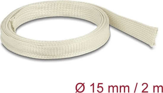 Picture of Delock Braided Sleeve made of nomex fibers 2 m x 15 mm white