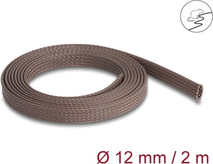 Picture of Delock Braided Sleeve rodent resistant stretchable 2 m x 12 mm brown