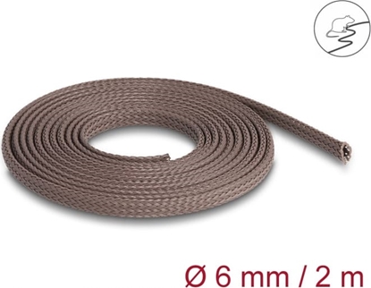 Picture of Delock Braided Sleeve rodent resistant stretchable 2 m x 6 mm brown