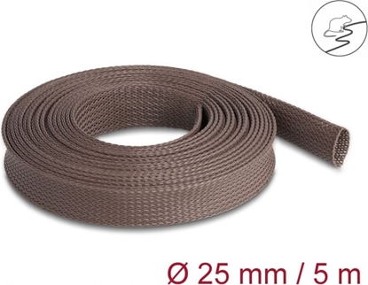 Picture of Delock Braided Sleeve rodent resistant stretchable 5 m x 25 mm brown