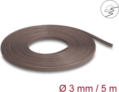 Picture of Delock Braided Sleeve rodent resistant stretchable 5 m x 3 mm brown