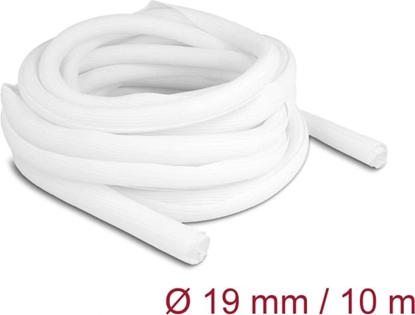 Picture of Delock Braided Sleeve self-closing 10 m x 19 mm white