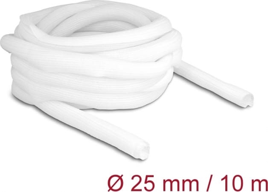 Picture of Delock Braided Sleeve self-closing 10 m x 25 mm white