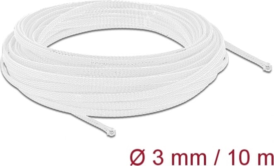 Изображение Delock Braided Sleeve stretchable 10 m x 3 mm white