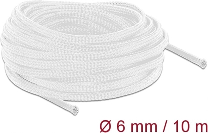 Изображение Delock Braided Sleeve stretchable 10 m x 6 mm white